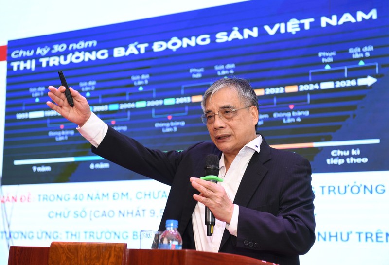 PGS.TS Trần Đình Thiên, Thành viên Hội đồng Tư vấn chính sách của Thủ tướng Chính phủ tham luận tại diễn đàn. Ảnh: Hoàng Anh tran-dinh-thien-1-1442.jpg