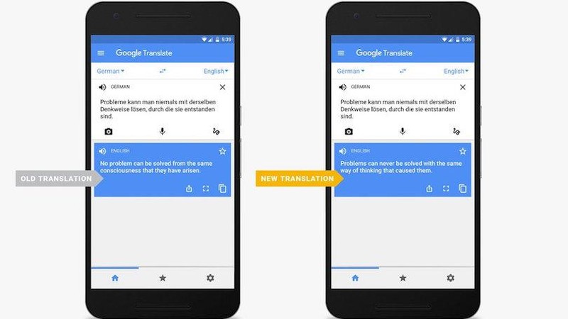 Google Translate mới sẽ dịch đoạn văn mượt mà, tự nhiên hơn. Ảnh: Google