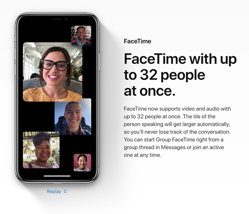 FaceTime hỗ trợ gọi video theo nhóm tới 32 người. Ảnh: Apple FaceTime hỗ trợ gọi video theo nhóm tới 32 người. Ảnh: Apple