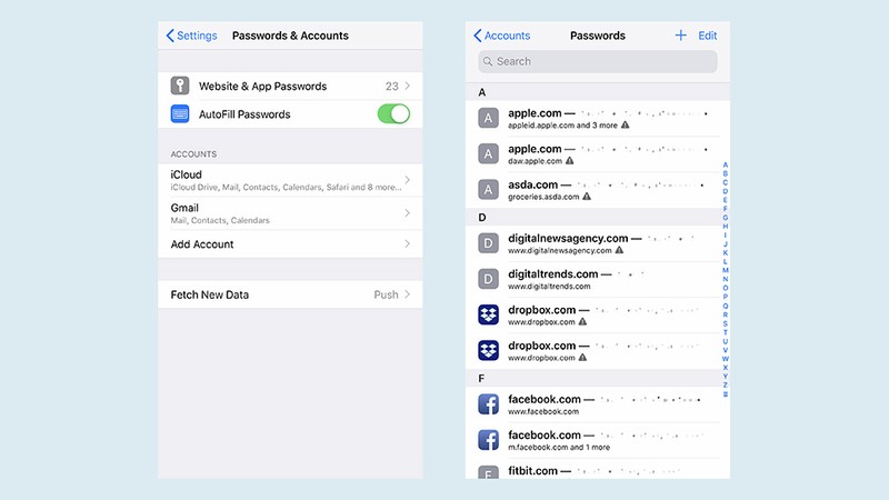 iOS 12 được bổ sung tính năng quản lý mật khẩu. Ảnh: Gizmodo iOS 12 được bổ sung tính năng quản lý mật khẩu. Ảnh: Gizmodo