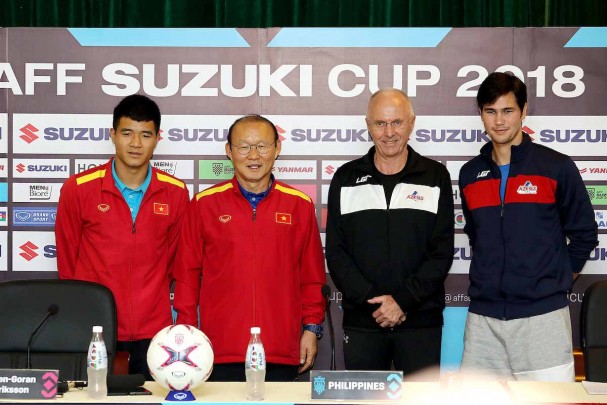 Họp báo giữa đội tuyển Việt Nam và Phillippines trước trận lượt về (Nguồn: AFF Suzuki Cup) Họp báo giữa đội tuyển Việt Nam và Phillippines trước trận lượt về (Nguồn: AFF Suzuki Cup)