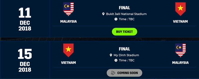 Chung kết lượt về AFF Suzuki Cup 2018 giữa đội tuyển Việt Nam và Malaysia diễn ra tại SVĐ Mỹ Đình vào ngày 15/12/2018. Chung kết lượt về AFF Suzuki Cup 2018 giữa đội tuyển Việt Nam và Malaysia diễn ra tại SVĐ Mỹ Đình vào ngày 15/12/2018.