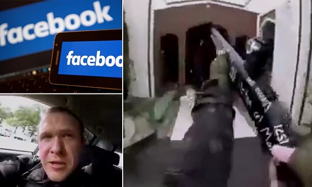 Facebook đã bị chỉ trích vì lưu hành những hình ảnh tội ác của thủ phạm trong vụ thảm sát tại nhà thờ Hồi giáo ở New Zealand. Ảnh: DailyMail