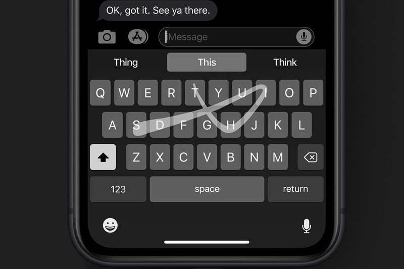 Bàn phím vuốt QuickPath của iOS 13. Ảnh: MacWorld Bàn phím vuốt QuickPath của iOS 13. Ảnh: MacWorld