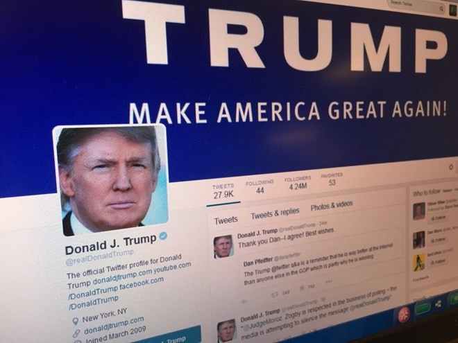 Trang mạng xã hội Twitter của Tổng thống đắc cử Donald Trump. (Nguồn: Government Technology)