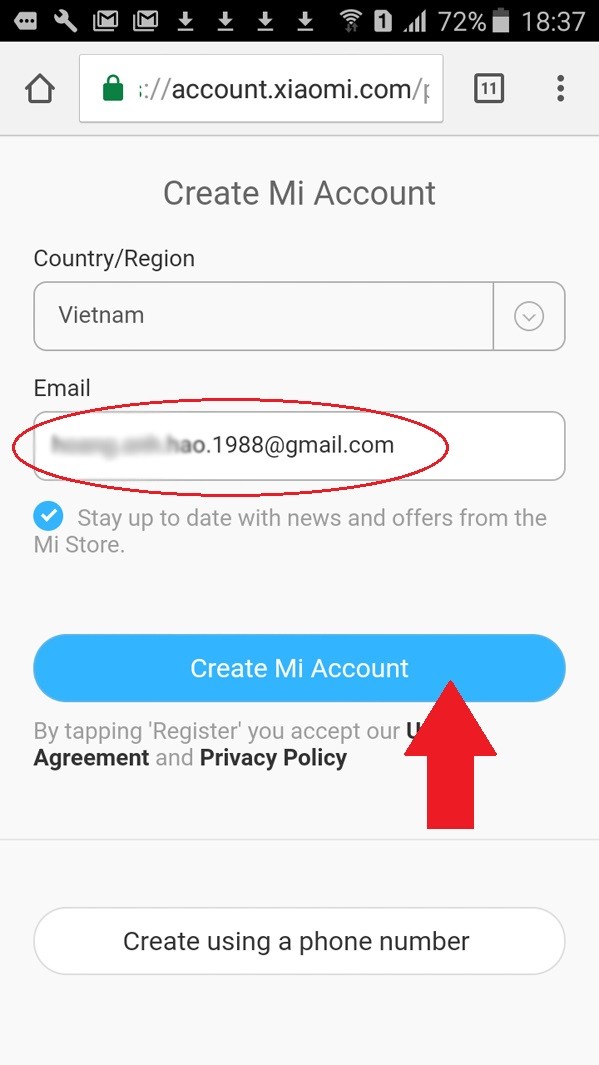Hướng dẫn về bộ kích sóng WiFi: Vàođâyđể đăng ký một tài khoản Xiaomi, chúng ta sẽ cần nhập email. Hướng dẫn về bộ kích sóng WiFi: Vàođâyđể đăng ký một tài khoản Xiaomi, chúng ta sẽ cần nhập email.