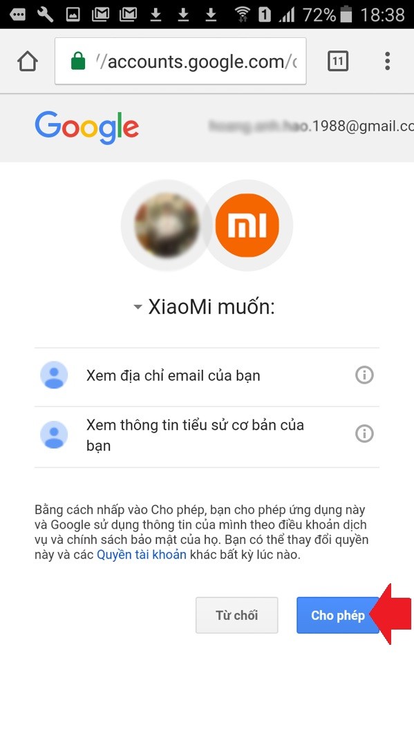 Hướng dẫn về bộ kích sóng WiFi: Đọc các quyền mà hệ thống muốn từ email của bạn, nếu đồng ý hãy bấmCho phép. Hướng dẫn về bộ kích sóng WiFi: Đọc các quyền mà hệ thống muốn từ email của bạn, nếu đồng ý hãy bấmCho phép.