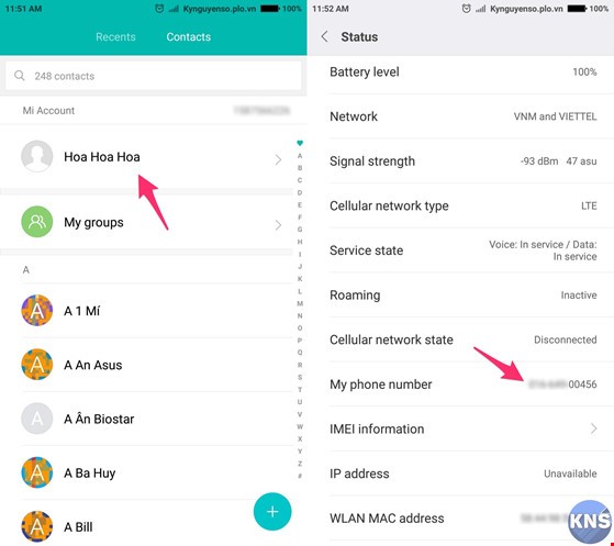 Cách xem lại số điện thoại đang sử dụng trên smartphone ảnh 2 Cách xem lại số điện thoại đang sử dụng trên smartphone ảnh 2
