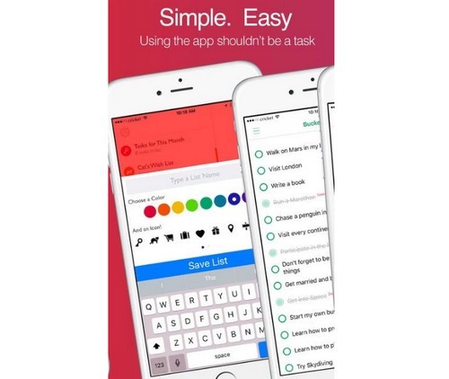 Lists (2,99 USD) Ứng dụng này cho phép lên danh sách công việc dễ dàng hơn với giao diện trực quan. Điểm nổi bật nhất của Lists là tùy chọn màu sắc cho từng công việc tùy theo sở thích hoặc mức độ quan trọng. Nội dung trong đó sẽ được đồng bộ theo thời gian thực và người dùng không cần phải lo lắng nếu lỡ tay xóa nó trên thiết bị. Lists (2,99 USD) Ứng dụng này cho phép lên danh sách công việc dễ dàng hơn với giao diện trực quan. Điểm nổi bật nhất của Lists là tùy chọn màu sắc cho từng công việc tùy theo sở thích hoặc mức độ quan trọng. Nội dung trong đó sẽ được đồng bộ theo thời gian thực và người dùng không cần phải lo lắng nếu lỡ tay xóa nó trên thiết bị.
