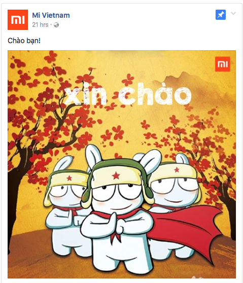 Status đầu tiên của fanpage Xiaomi tại Việt Nam