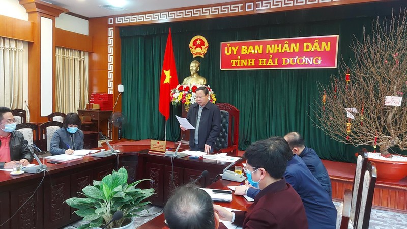 Lãnh đạo tỉnh Hải Dương bàn các biện pháp ứng phó với dịch COVID-19 trên địa bàn (ảnh: BYT)