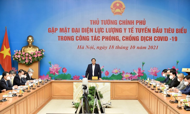 Thủ tướng Phạm Minh Chính cho biết, đất nước ta đã trải qua 4 đợt dịch, trong đó đợt dịch thứ 4 đang từng bước được kiểm soát - Ảnh: VGP/Nhật Bắc Thủ tướng Phạm Minh Chính cho biết, đất nước ta đã trải qua 4 đợt dịch, trong đó đợt dịch thứ 4 đang từng bước được kiểm soát - Ảnh: VGP/Nhật Bắc