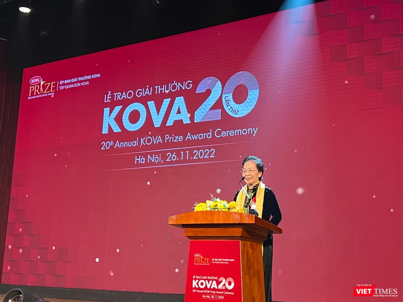 Bà Nguyễn Thị Doan - nguyên Phó Chủ tịch nước, Chủ tịch Trung ương Hội Khuyến học Việt Nam - phát biểu tại buổi lễ