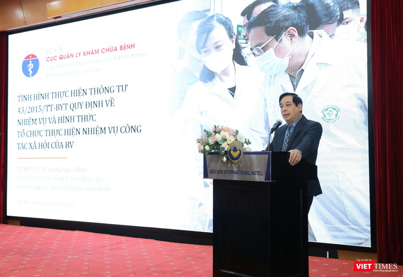 Ông Lương Ngọc Khuê - Cục trưởng Cục Quản lý Khám, chữa bệnh Bộ Y tế: CTXH trong BV là nhiệm vụ quan trọng trong hoạt động khám, chữa bệnh VT_ KHuê.jpg