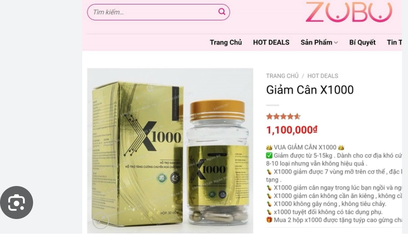 Sản phẩm giảm cân của Ngân 98 quảng cáo chưa được Bộ Y tế cấp giấy chứng nhận nội dung 2.png
