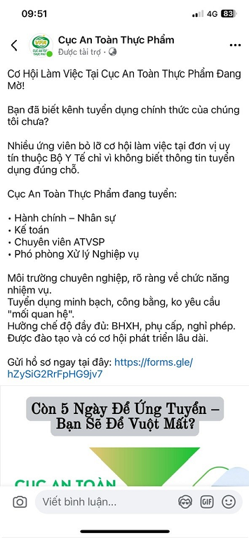 Nội dung Cục ATTP tuyển dụng là lừa đảo 2(3).png