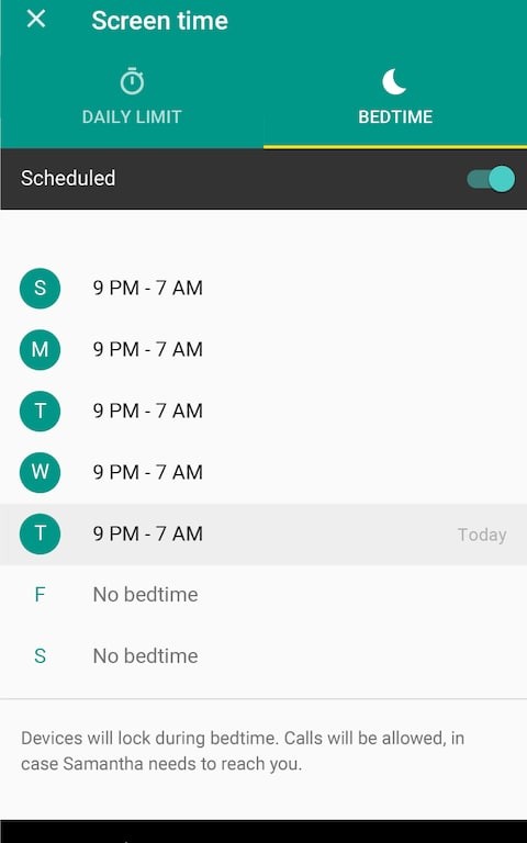 Cha mẹ có thể hẹn giờ để khóa điện thoại của con. Ảnh: Google Cha mẹ có thể hẹn giờ để khóa điện thoại của con. Ảnh: Google