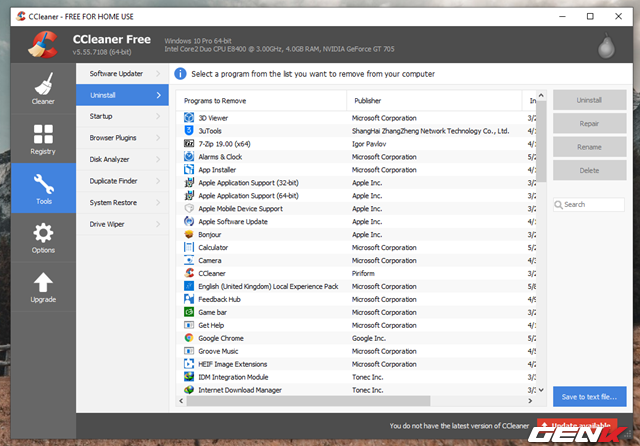 Bên cạnh các tính năng dọn dẹp cơ bản, CCleaner còn được trang bị thêm khá nhiều các công cụ, tính năng hấp dẫn mà bạn hoàn toàn có thể sử dụng thoải mái mà không bị hạn chế phải nâng cấp lên bản trả phí. Bên cạnh các tính năng dọn dẹp cơ bản, CCleaner còn được trang bị thêm khá nhiều các công cụ, tính năng hấp dẫn mà bạn hoàn toàn có thể sử dụng thoải mái mà không bị hạn chế phải nâng cấp lên bản trả phí.