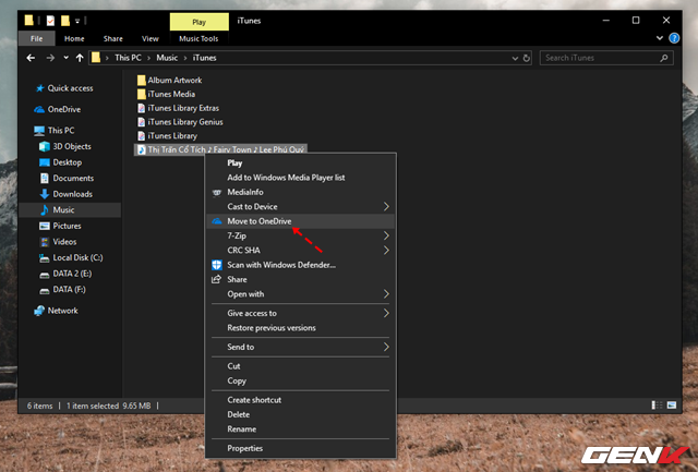 Nhấn phải chuột vào tập tin cần chia sẻ và chọn 