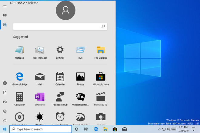 Start Menu ở chế độ desktop Start Menu ở chế độ desktop