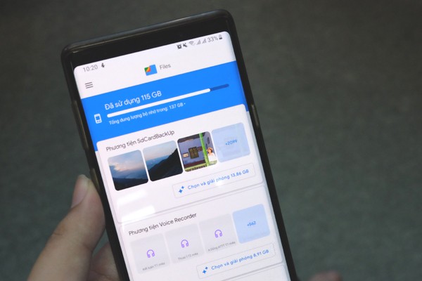 Tính năng chính của Files là giúp dọn dẹp rác để giải phóng bộ nhớ trên điện thoại. Ảnh: Trọng Đạt