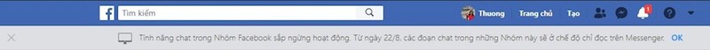 Thông báo hiện ra với cả phiên bản chat Facebook Messenger trên PC