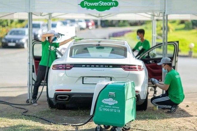 PowerSteam với công nghệ hơi nước bão hòa được gói gọn trong một chiếc thùng khiến dịch vụ rửa xe có thể diễn ra ở bất kỳ đâu. PowerSteam với công nghệ hơi nước bão hòa được gói gọn trong một chiếc thùng khiến dịch vụ rửa xe có thể diễn ra ở bất kỳ đâu.