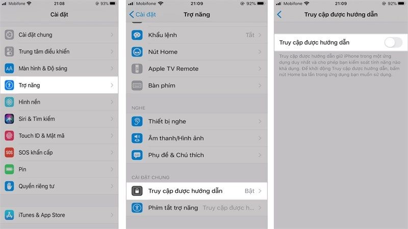 Đầu tiên hãy truy cập Cài đặt > Trợ năng > Vuốt xuống 