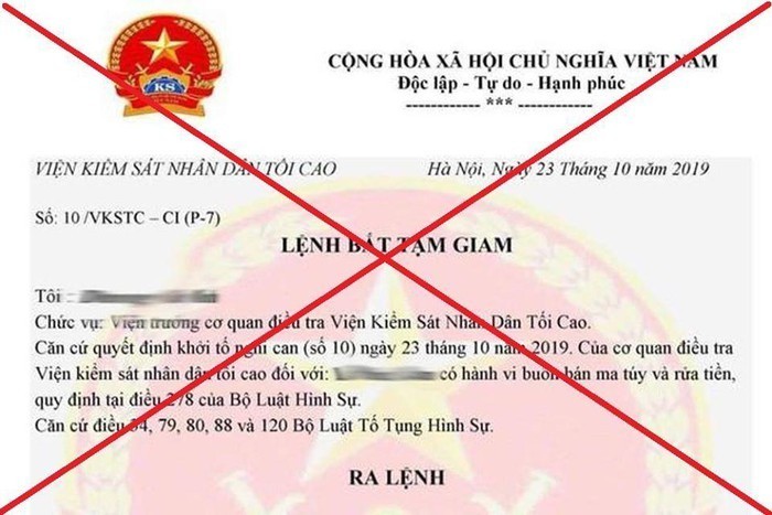 Những đối tượng lừa đảo qua điện thoại còn làm giả lệnh bắt giam để đánh vào tâm lý của nạn nhân nhằm thực hiện chiêu thức lừa đảo cực kỳ tinh vi