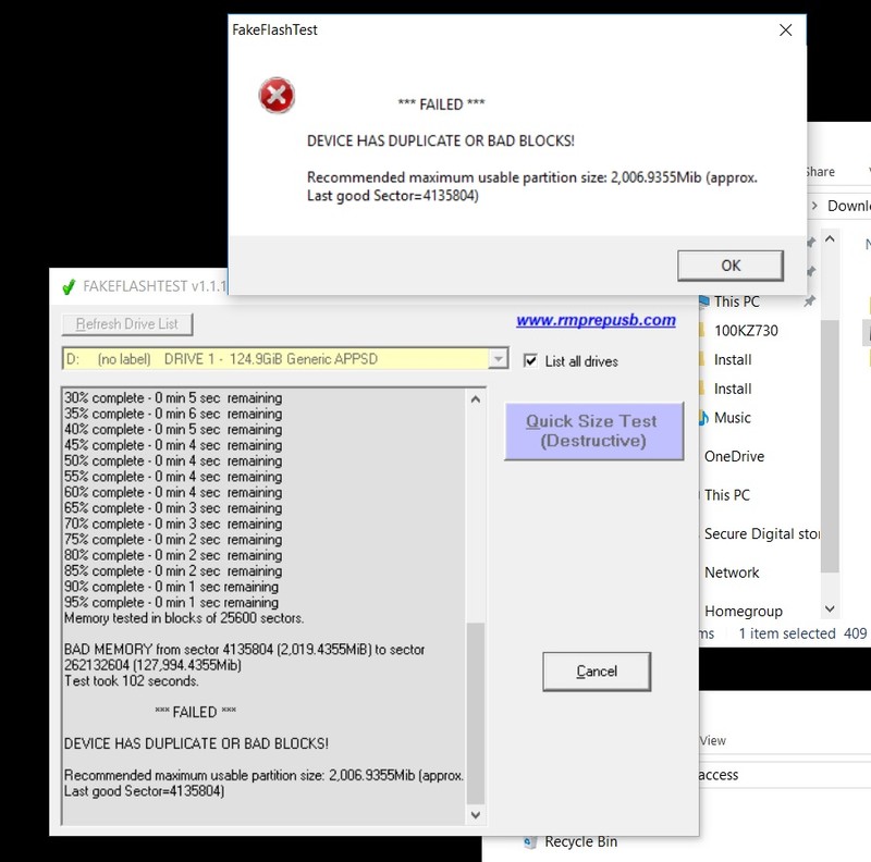FakeFlashTest là một công cụ giúp người dùng kiểm tra thẻ nhớ của mình có phải là hàng nhái hay không. FakeFlashTest là một công cụ giúp người dùng kiểm tra thẻ nhớ của mình có phải là hàng nhái hay không.