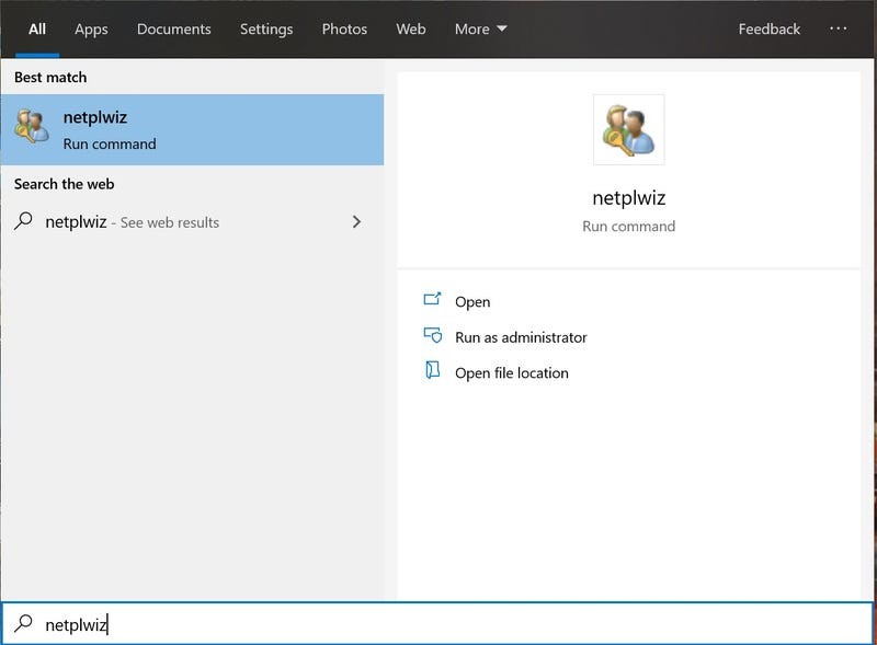 Nhấp vào icon "netplwiz" để mở ứng dụng. Ảnh: Business Insider