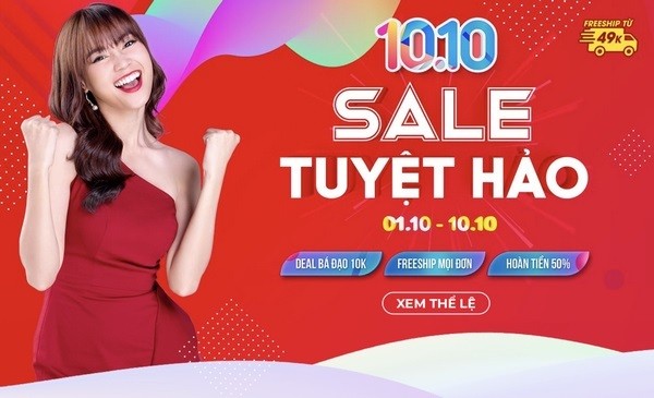 Một sàn TMĐT chạy sales dịp 10/10.