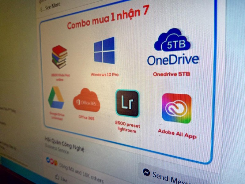 Các phần mềm, dịch vụ bản quyền được bán tràn lan trên mạng với giá rất rẻ do được mua lậu.