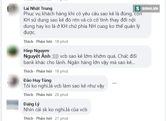 Trấn Thành sao kê tài khoản từ thiện, Fanpage ngân hàng Vietcombank bất ngờ bị tấn công - Ảnh 3. Hàng nghìn bình luận liên quan đến việc sao kê.