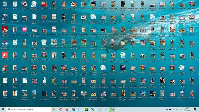 Màn hình desktop với hàng loạt biểu tượng lộn xộn…