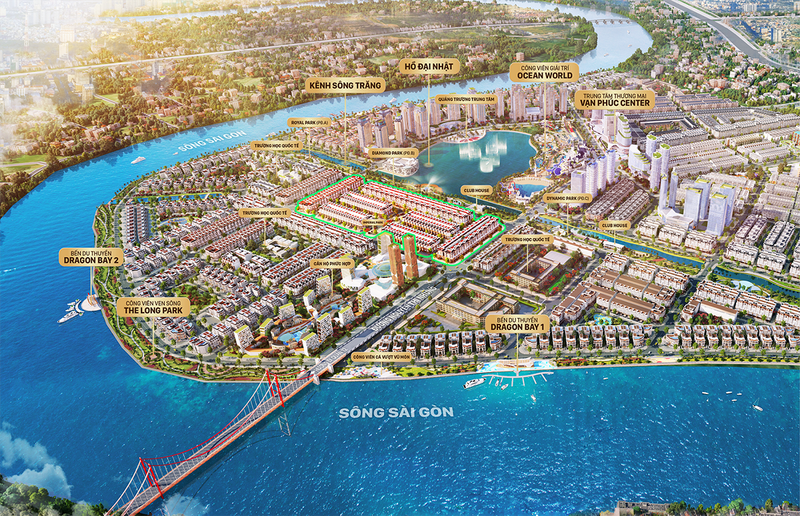 Sunlake Villas là phân khu đắc địa, trung tâm Van Phuc City