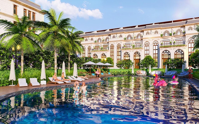 Hồ bơi nội khu phong cách resort tại phân khu Sunlake