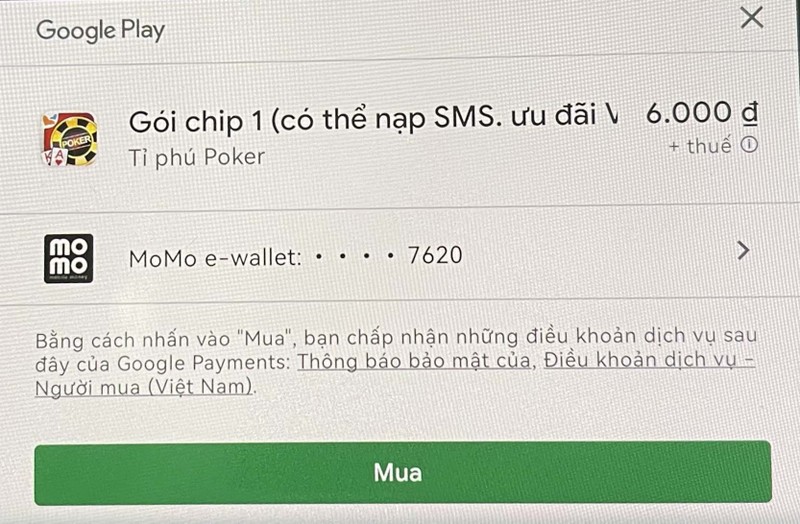 ...và có thể dùng MoMo để thanh toán thành công.