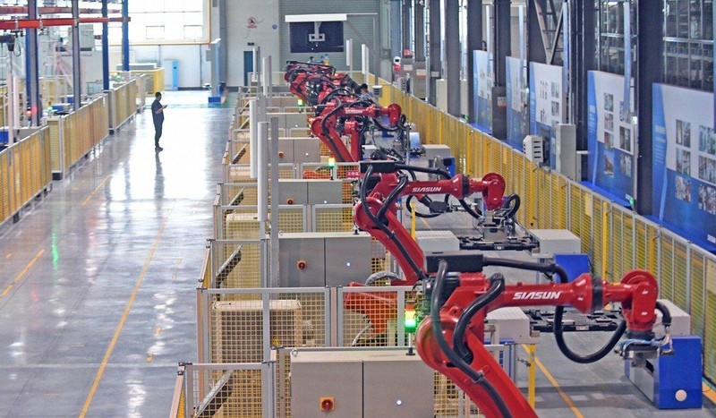 Một xưởng sản xuất robot công nghiệp tại nhà máy của Siasun Robotics ở tỉnh Liêu Ninh, Trung Quốc. Ảnh: SCMP Một xưởng sản xuất robot công nghiệp tại nhà máy của Siasun Robotics ở tỉnh Liêu Ninh, Trung Quốc. Ảnh: SCMP