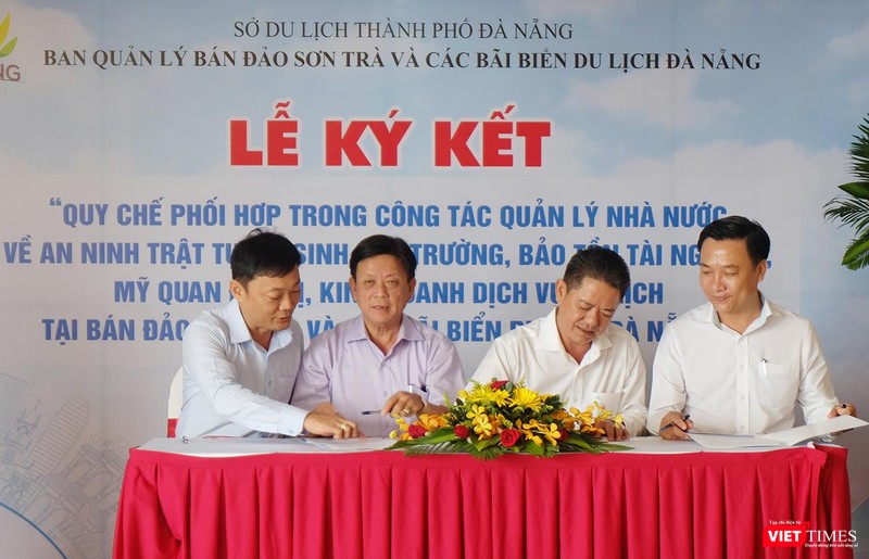Ngày 21/3, Ban quản lý Bán đảo Sơn Trà và các bãi biển du lịch Đà Nẵng và 4 quận trên địa bàn TP Đà Nẵng đã ký cam kết thực hiện Quy chế phối hợp nhằm nâng cao chất lượng dịch vụ du lịch biển Đà Nẵng. Ngày 21/3, Ban quản lý Bán đảo Sơn Trà và các bãi biển du lịch Đà Nẵng và 4 quận trên địa bàn TP Đà Nẵng đã ký cam kết thực hiện Quy chế phối hợp nhằm nâng cao chất lượng dịch vụ du lịch biển Đà Nẵng.