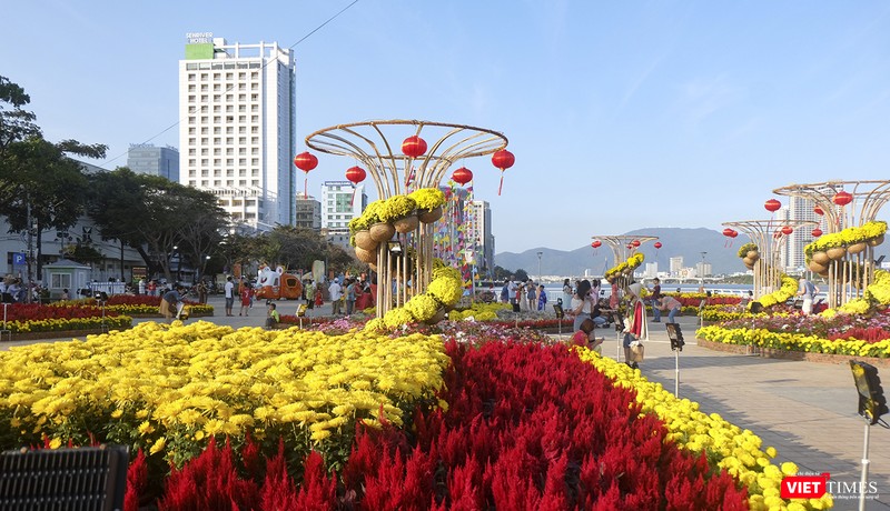 Đường hoa xuân Bạch Đằng ở Đà Nẵng