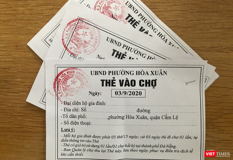 Đà Nẵng ấn định ngày đi chợ cho người dân bằng phiếu nhằm đảm bảo giãn cách xã hội phòng, chống dịch COVID-19