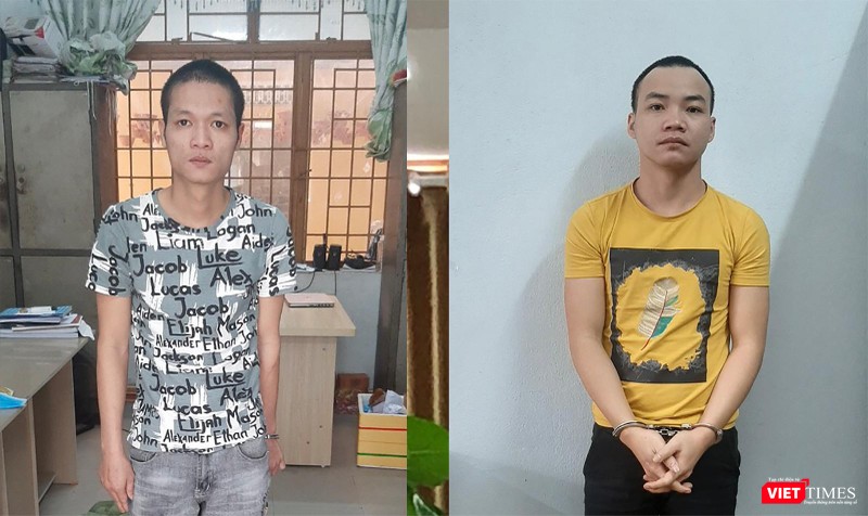 Các đối tượng Phạm Văn Minh và Lưu Minh Dương tại cơ quan công an.