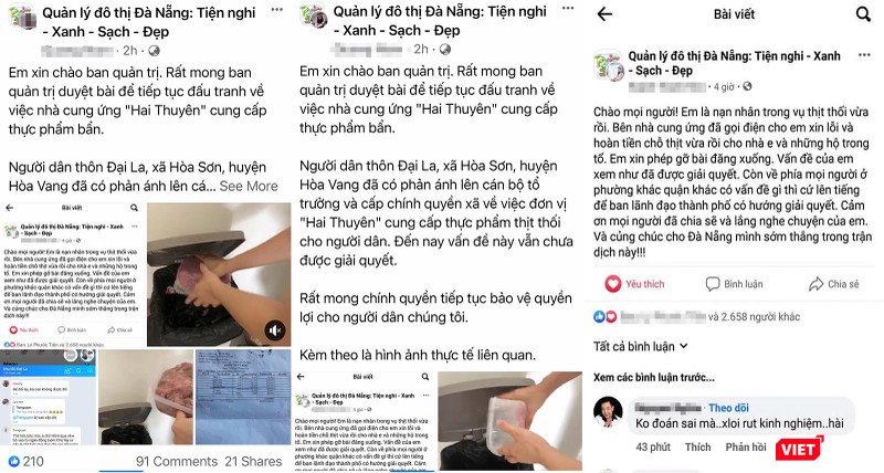 Người dân phản ánh nhận được thịt thối trên trang facebook “Quản lý đô Đà Nẵng: Tiện nghi-Xanh-Sạch-Đẹp” Người dân phản ánh nhận được thịt thối trên trang facebook “Quản lý đô Đà Nẵng: Tiện nghi-Xanh-Sạch-Đẹp”