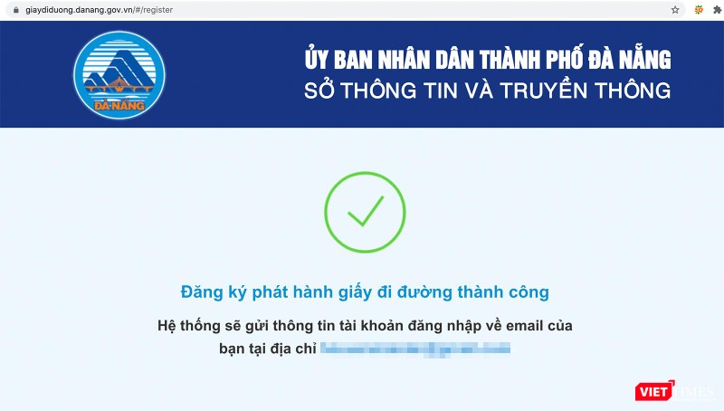 Thông báo đăng ký thành công Thông báo đăng ký thành công