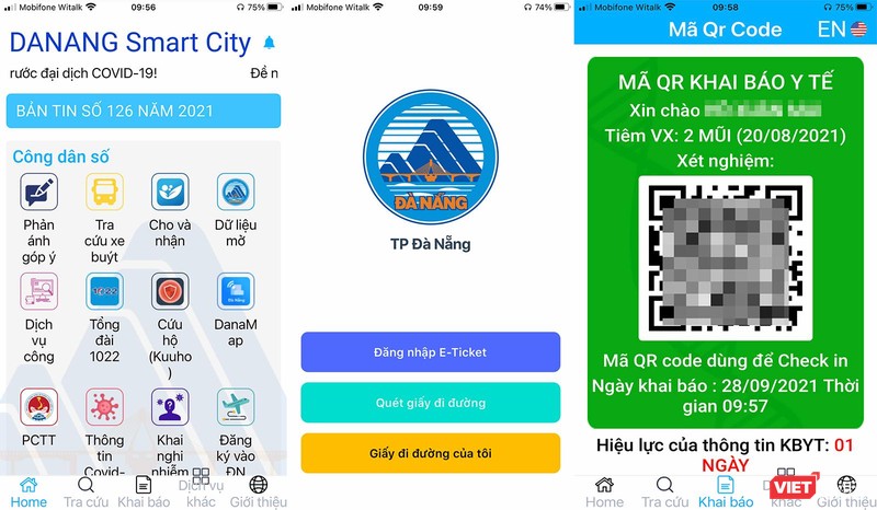 Các ứng dụng tích hợp dữ liệu tiêm vaccine và cấp mã QRCode cho người dân TP Đà Nẵng