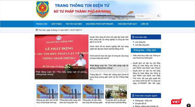 Trang web của Sở Tư pháp TP Đà Nẵng