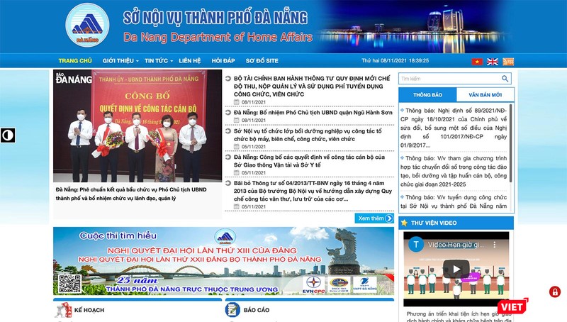 Website Sở Nội vụ TP Đà Nẵng, một trong những đơn vị cập nhật liên tục tin tức mới