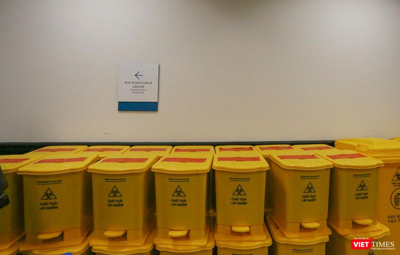 Khu vực để rác nguy hại, liên quan đến COVID-19