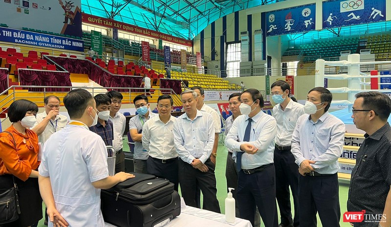 Đoàn công tác kiểm tra công tác chuẩn bị SEAGAME 31 tại Nhà thi đấu tỉnh Bắc Ninh
